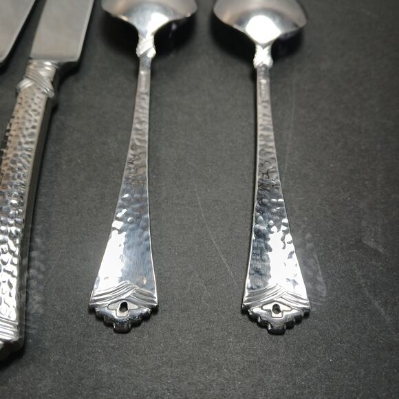 Vtg Oneida Tesoro-Black Hammered Flatware Some Inserts Missing 6 pc Replacement - Picture 7 of 10
